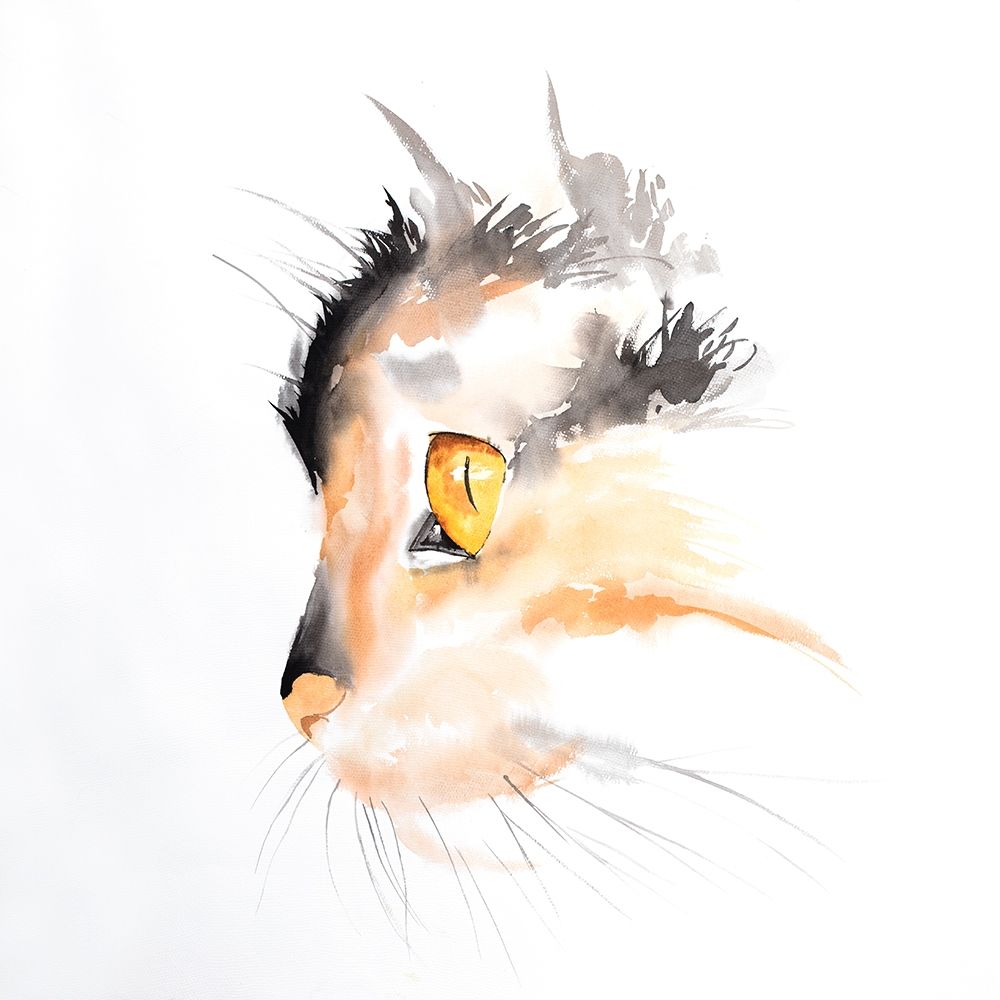 WATERCOLOR CAT FACE PROFILE Poster Print by Atelier B Art Studio - Item # VARPDXBEGANI424
