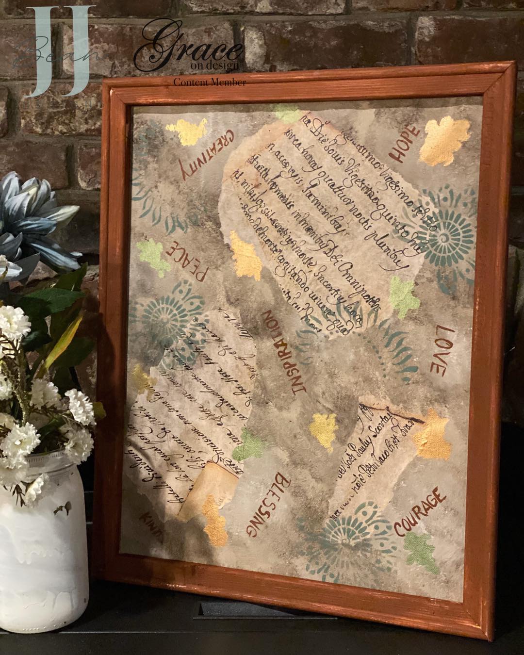 Letters on Parchment for Decoupage Crafting and Multi Media Art