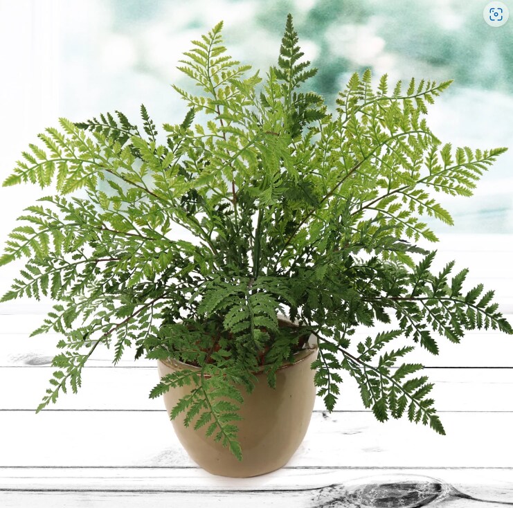 Durable 28&#x22; All-Weather Leather Fern Bush - Versatile Faux Greenery for Indoor &#x26; Outdoor Decor, Landscaping, and Events
