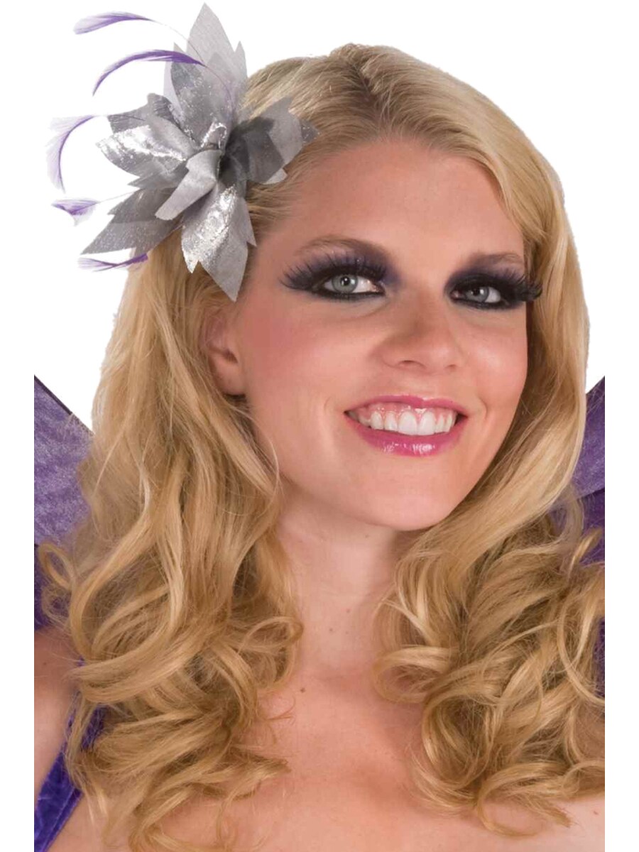 New Adult Child Pixie Fairy Silver Lace Costume Accessory Hair Clips