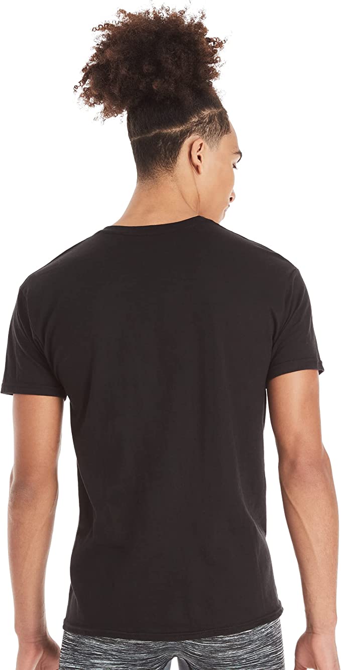 Hanes Ultimate Men&#x27;s 4-Pack FreshIQ Crew T-Shirt, Black, Medium