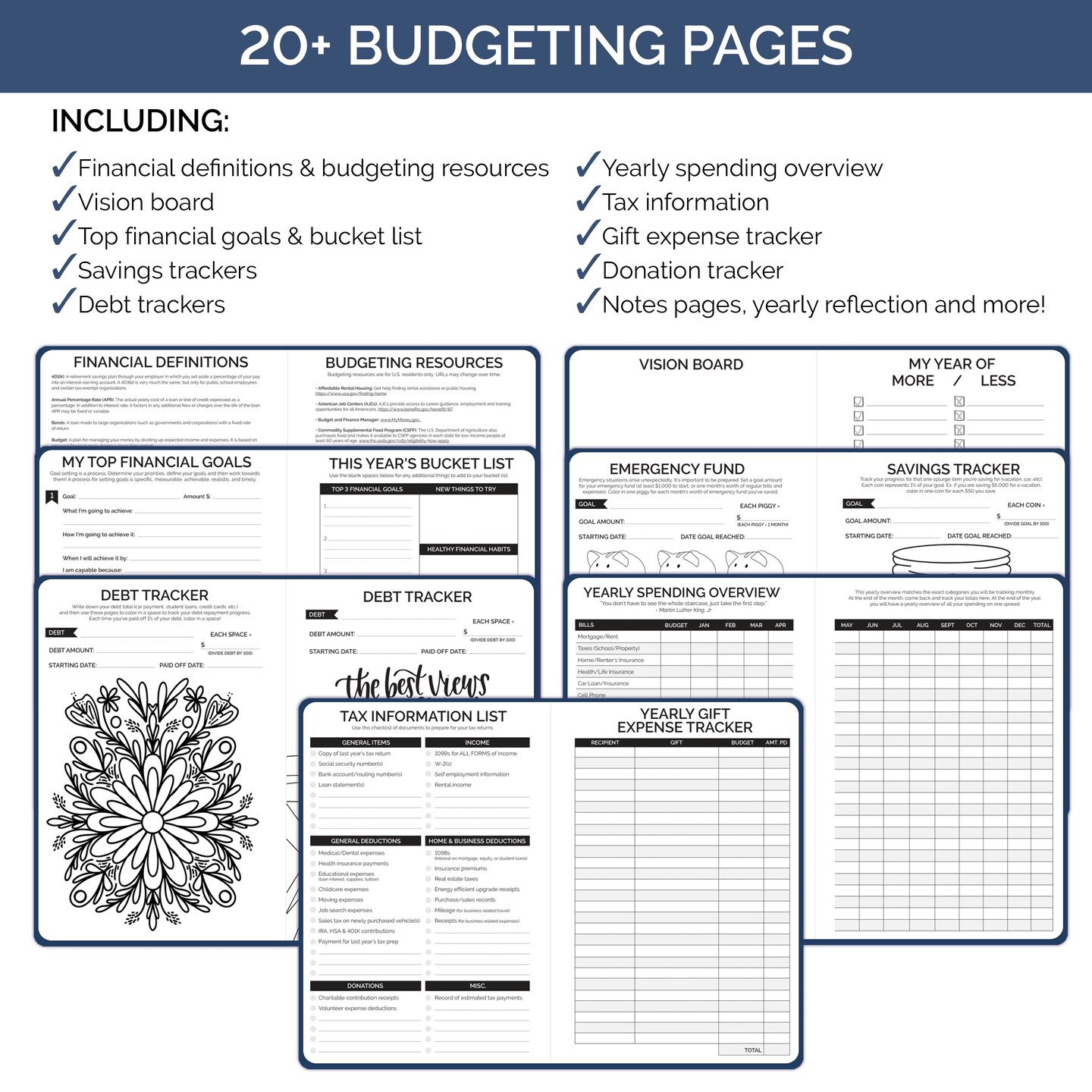 bloom daily planners Budget Planner, Navy