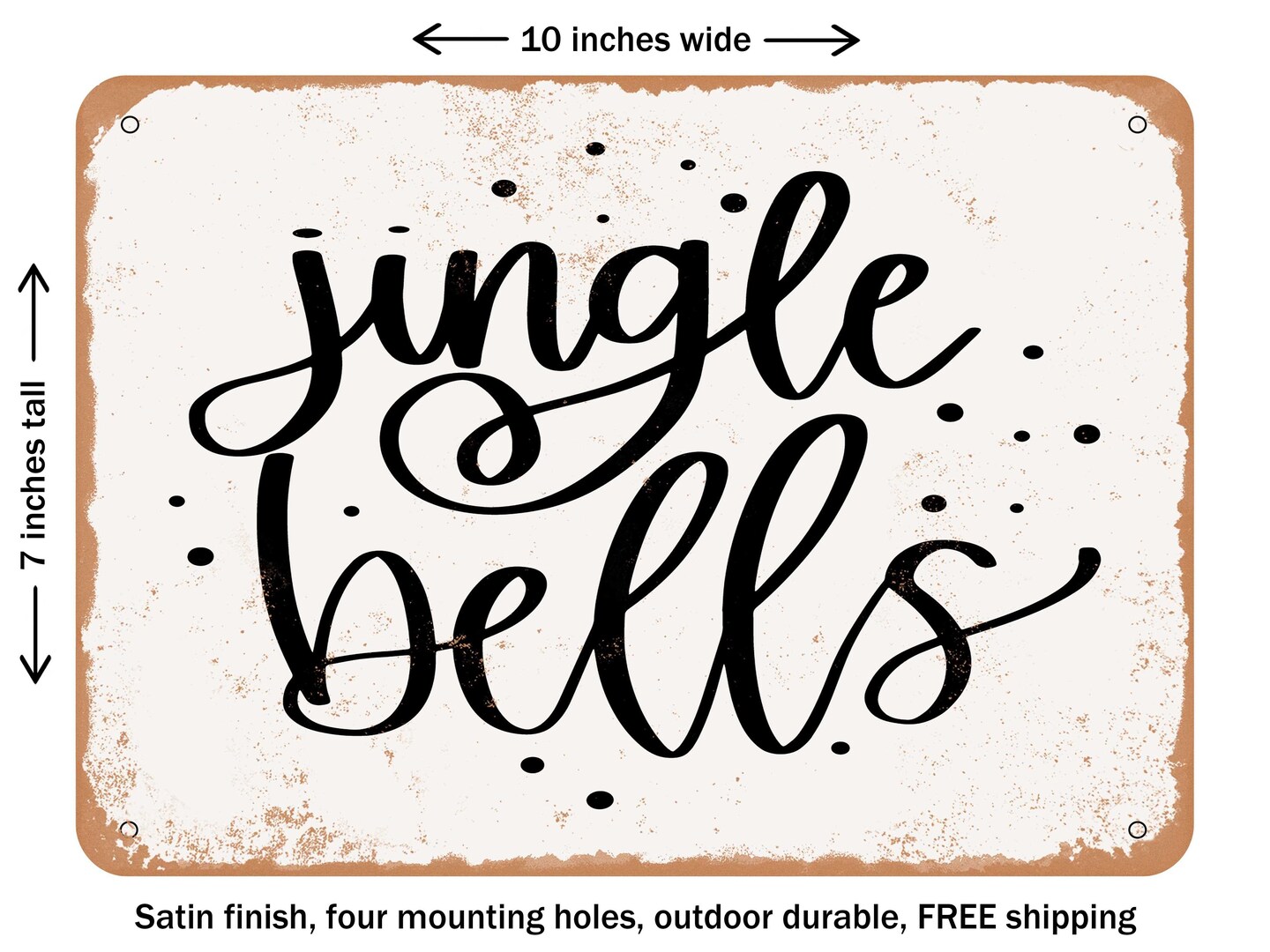 DECORATIVE METAL SIGN - Jingle Bells Circular ornament - Vintage Rusty Look