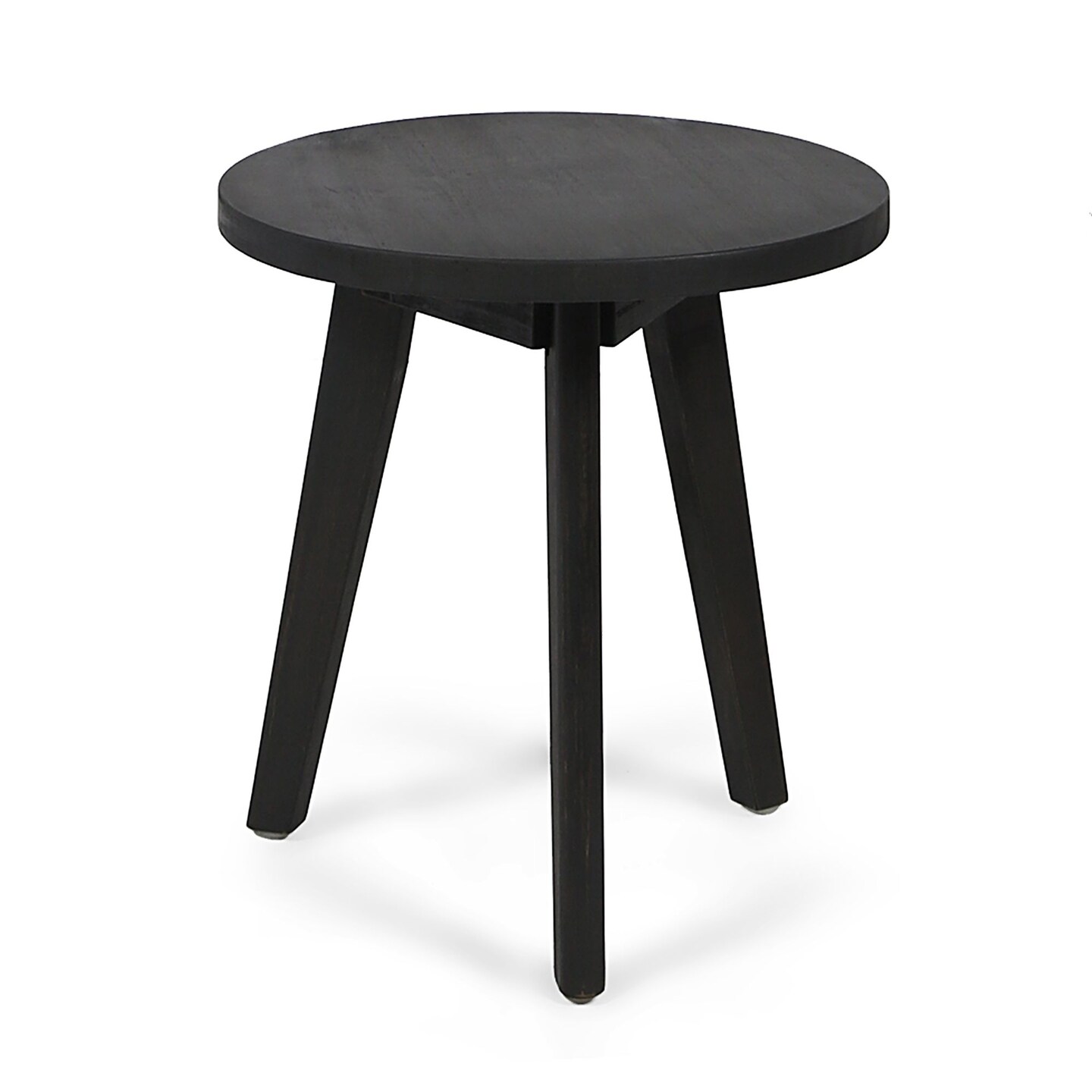 Contemporary Home Living 16&#x22; Charcoal Gray Contemporary Round Top Outdoor Patio Side Table