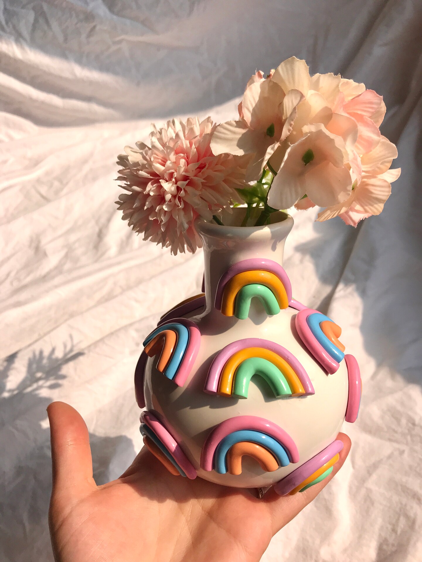 5 Tall Retro Eclectic Colorful Bud Vase/ Cute Ceramic Vase/ Rainbow Pot  Planter/modern Ceramic Vase/ Pastel Color Ceramics/ Boho Home Decor 