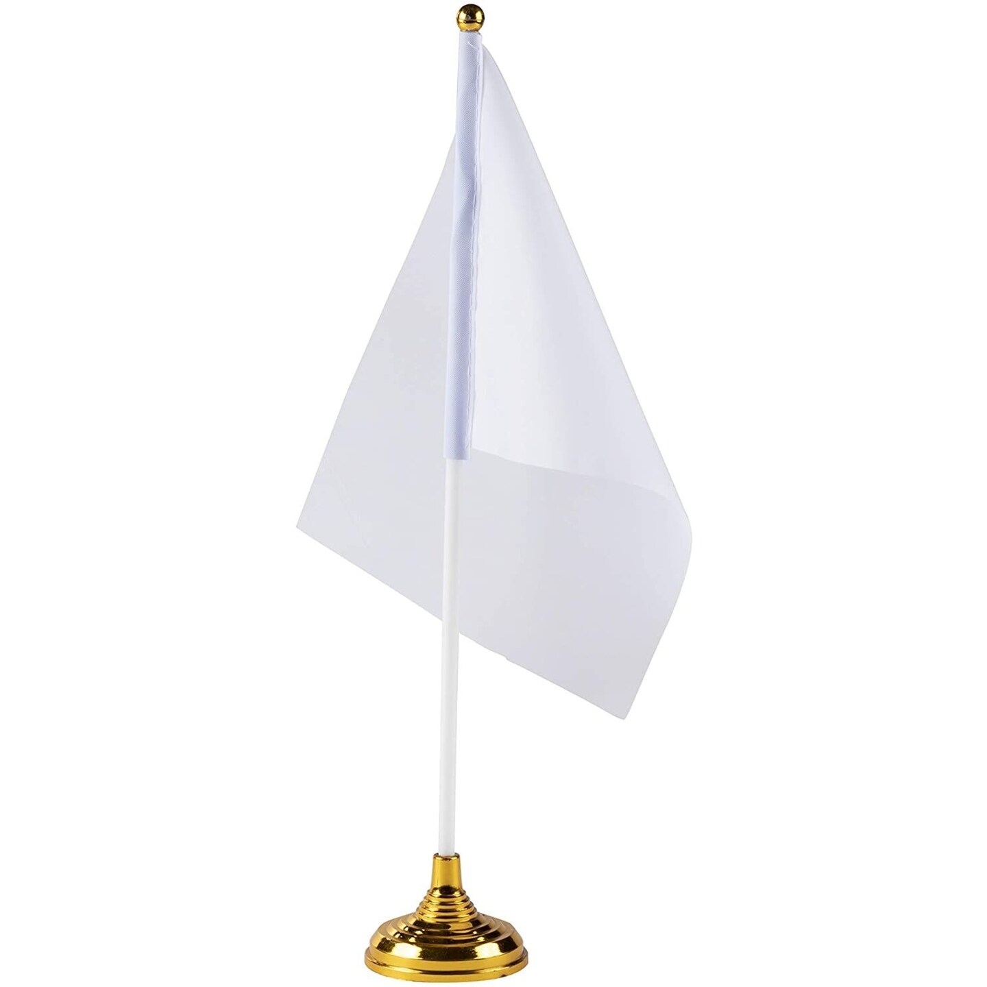 White Blank Desk Flags with Stands, DIY Flag (8.5 x 5.5 in, 24 Pack)