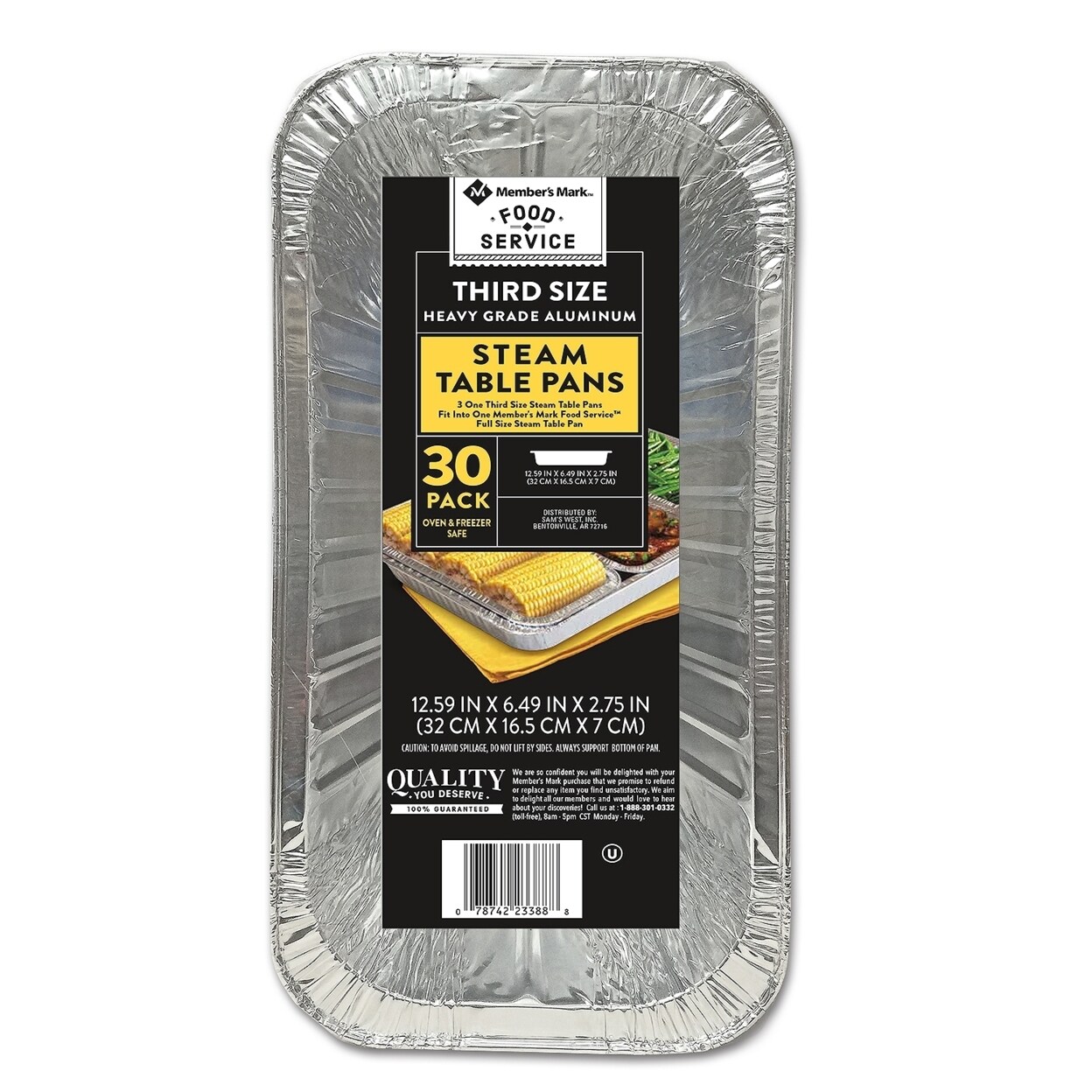 Members Mark Aluminum Steam Table Pans 1/3 Size (30 Count)