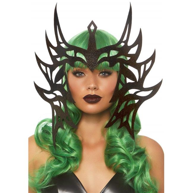 Leg Avenue Glitter Die Warrior Die Cut Headpiece, Black - One Size