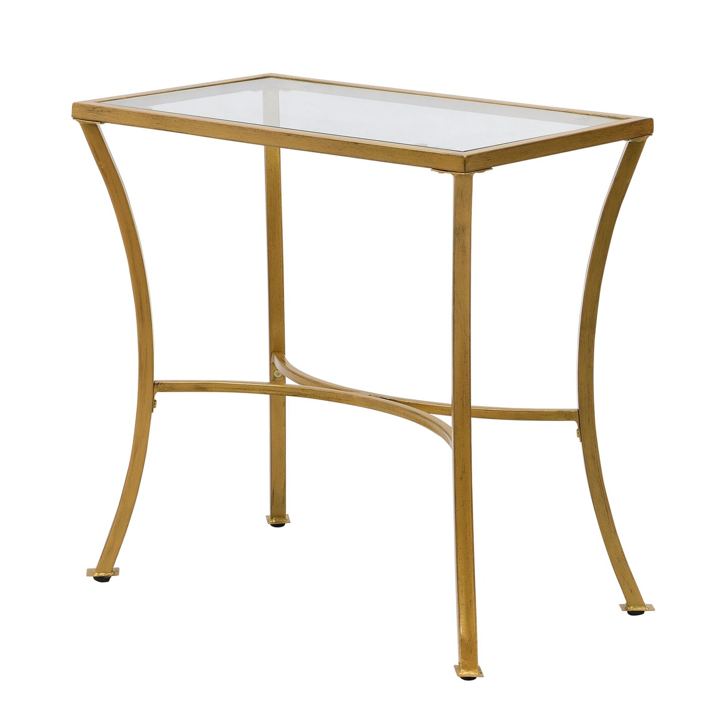 Contemporary Home Living 24&#x22; Antique Gold Rectangular Accent Table