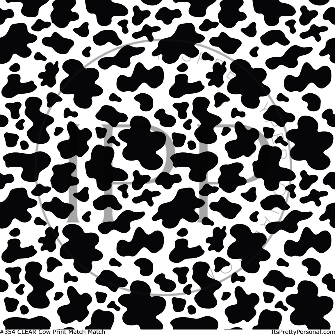 Printed Pattern Vinyl - Real Cow Black - 12 x 12