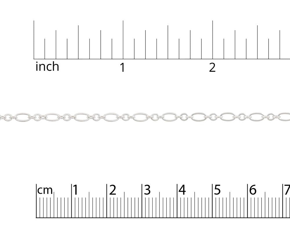 JewelrySupply 2.5mm Silver Plated Figaro Link Chain (Priced per Foot)