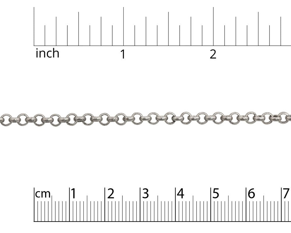 JewelrySupply 3.5mm Antique Silver Plated Rolo Chain (Priced per Foot)