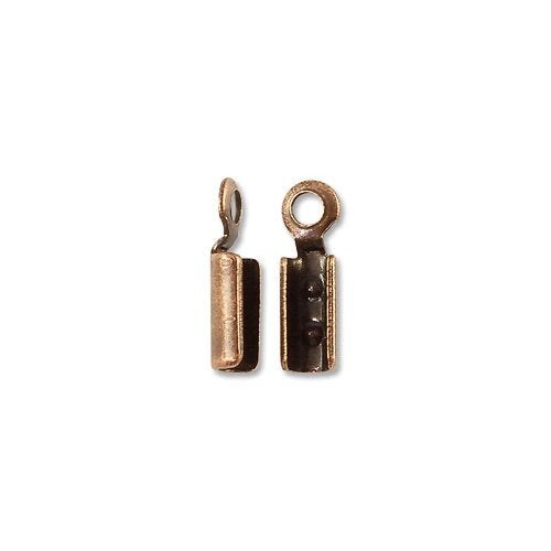 JewelrySupply Connector - Fold Over 2x7.5mm Antique Copper Plated (4-Pcs)