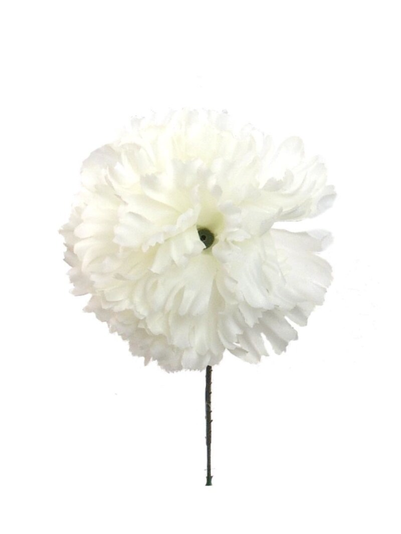 100-Pack: Cream White Silk Carnation Picks, 5" Stems, 4.25" Wide, Artificial Flowers, Floral Picks, Floral Home by Artificial Flowers