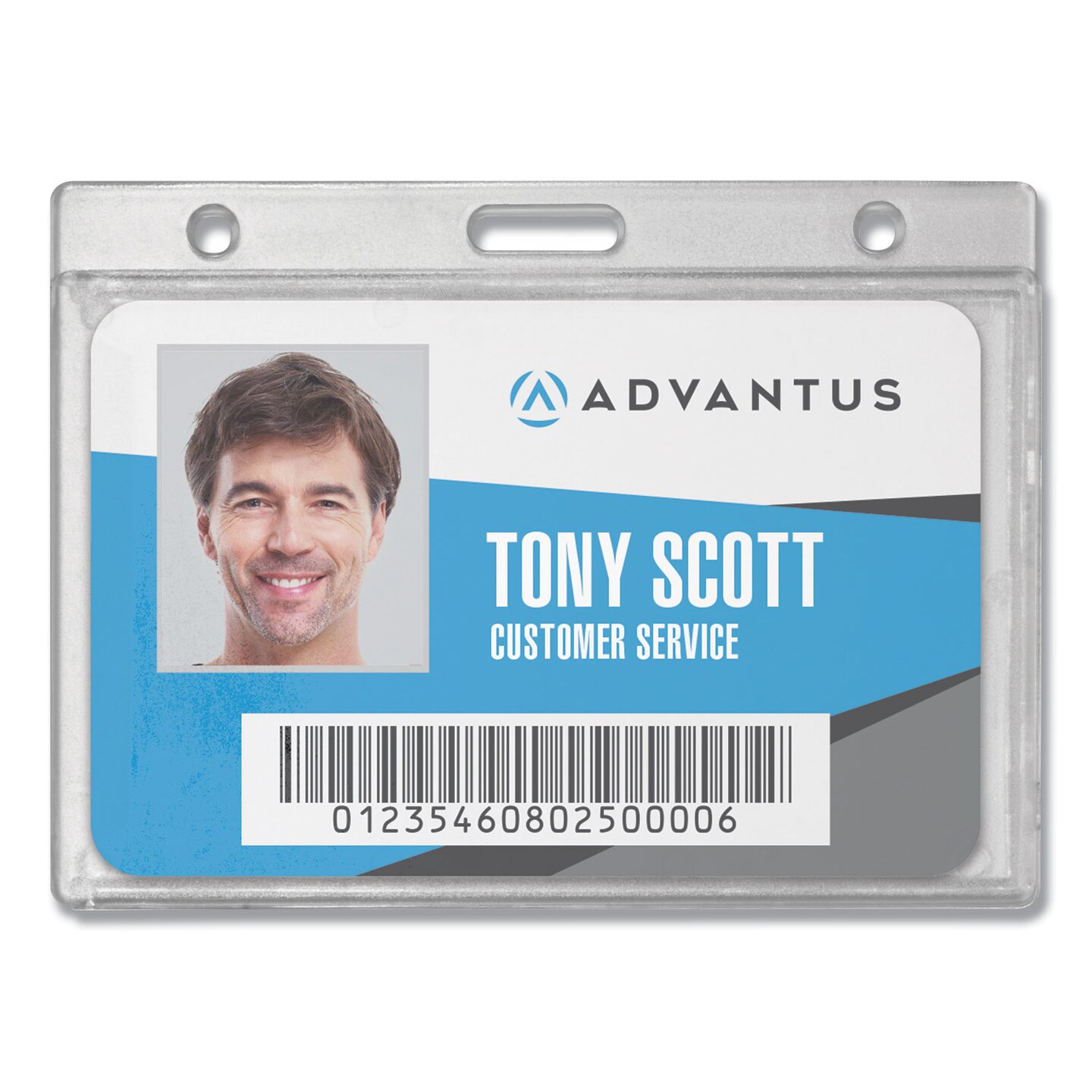 Advantus Frosted Rigid Badge Holder 3.68 x 2.75 Clear Horizontal 25/Box