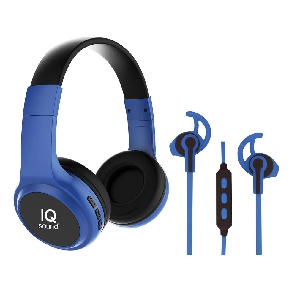 IQ Sound Wireless Bluetooth Headphones & Earphones Combo Kit (IQ-260BT)