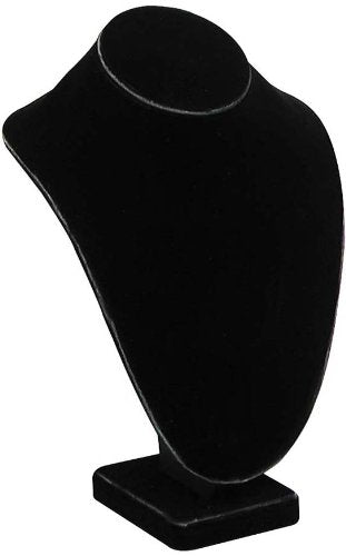 Necklace Bust Jewelry Display 7-1/2" Tall Black Velvet