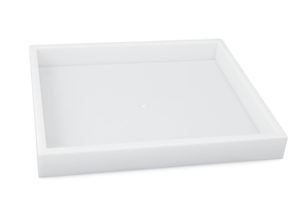 Stackable White Plastic Utility Tray Half Size 1&#x22; H