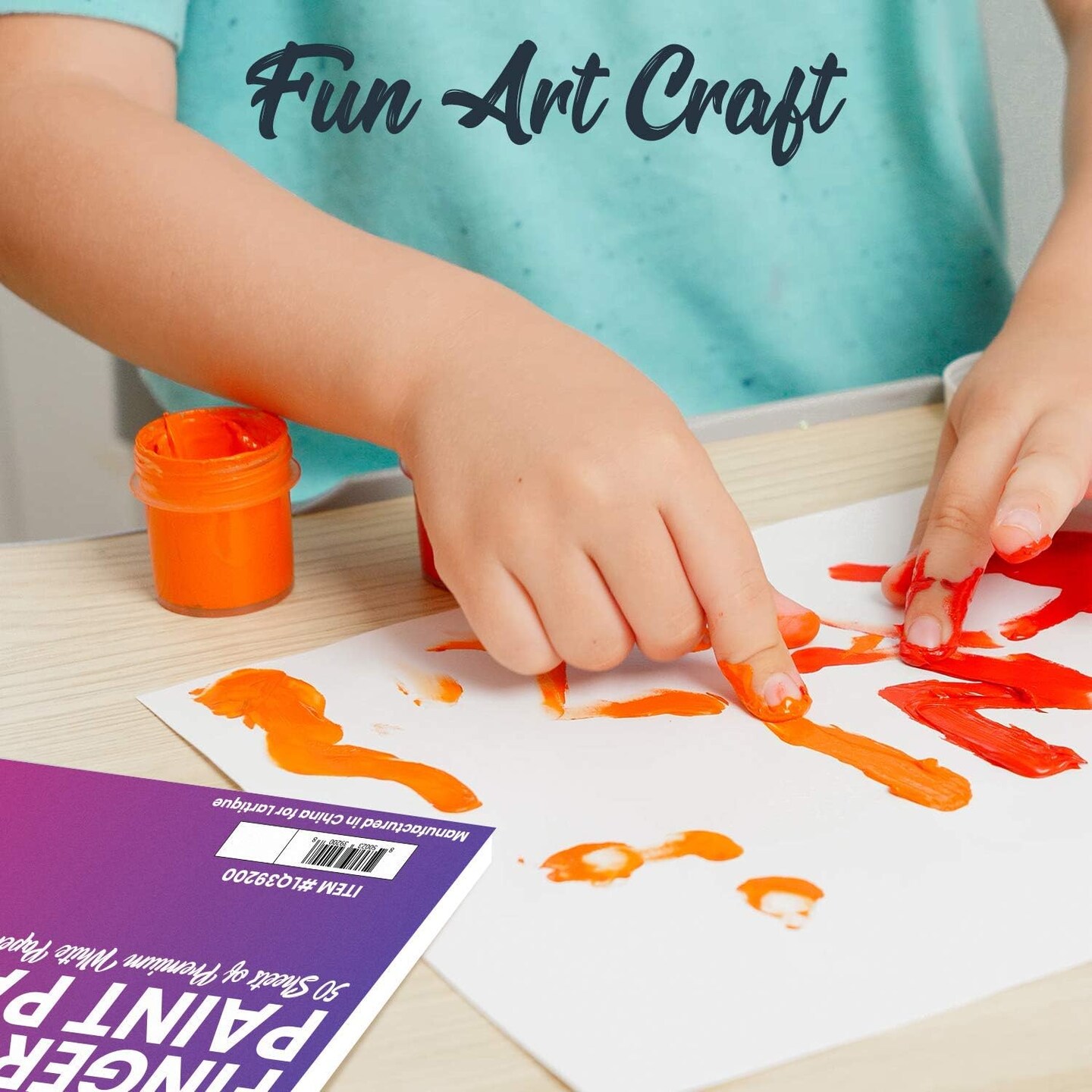 Lartique finger paint paper pad, 11x17 Finger paint pads for kids, 50 Sheets painting paper
