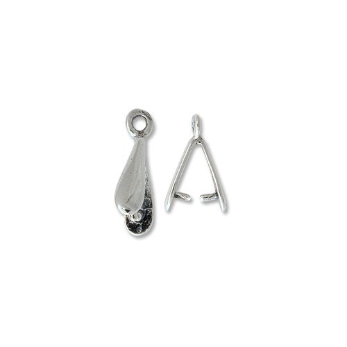JewelrySupply Bail - Ice Pick with 2x2mm Loop Sterling Silver (1-Pc)