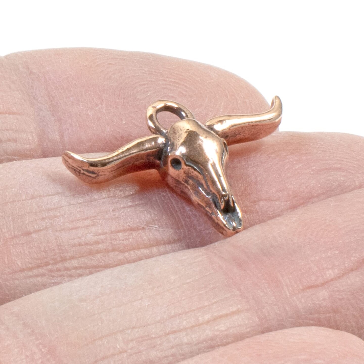 TierraCast Copper Longhorn Steer Skull Charms, Southwestern Pendant 2/Pkg