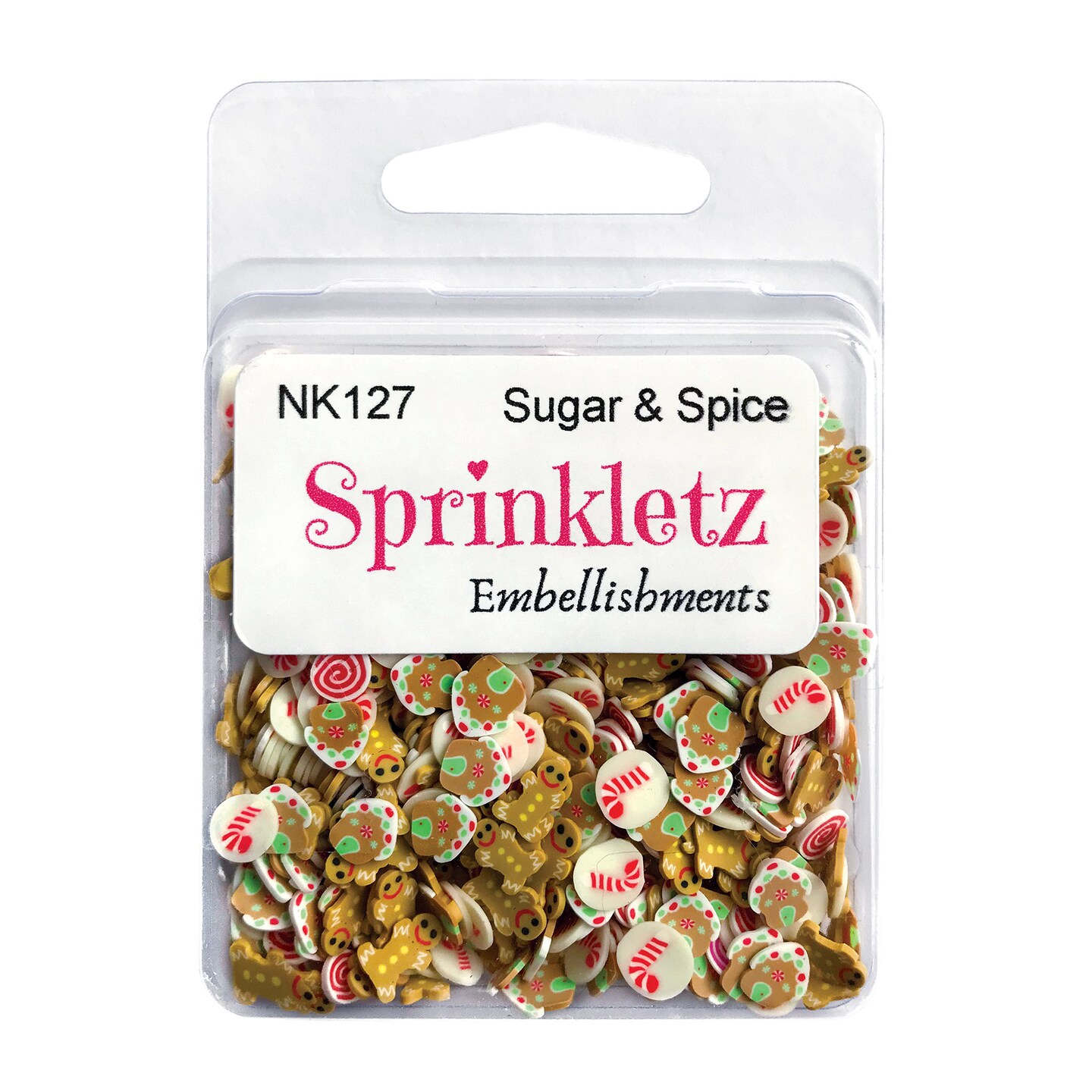 Buttons Galore Sprinkletz Embellishments for Crafts, Tiny Polymer Clay Shapes & Unique Designs - Sugar and Spice 3 Pack