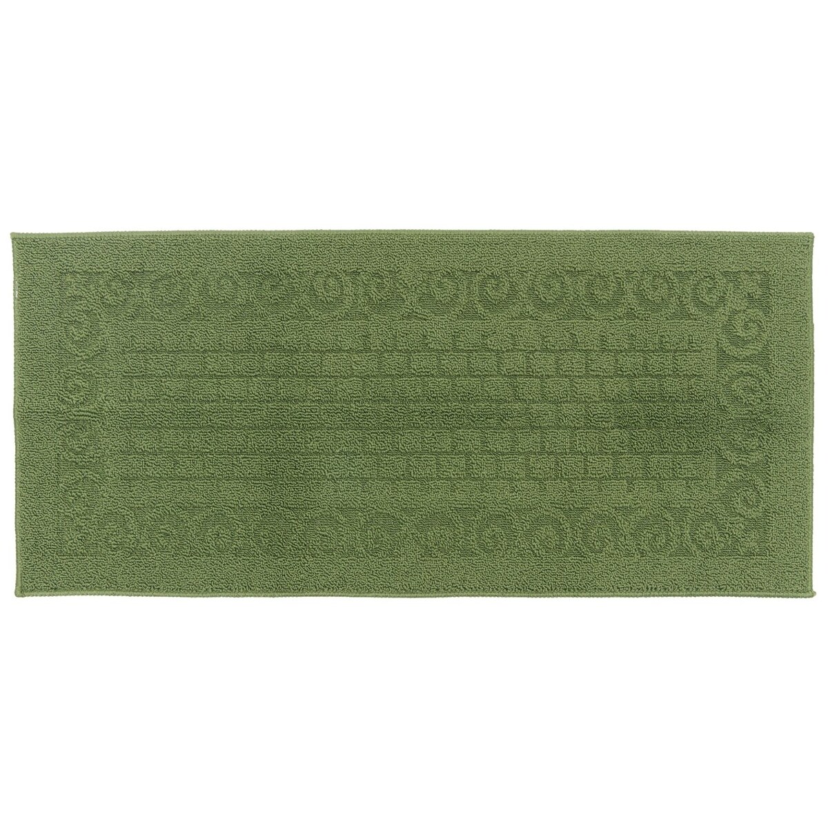 Green Rubber Backed Rug, Washable Long Kitchen Mat for Home Entryway (43 x 20 In)