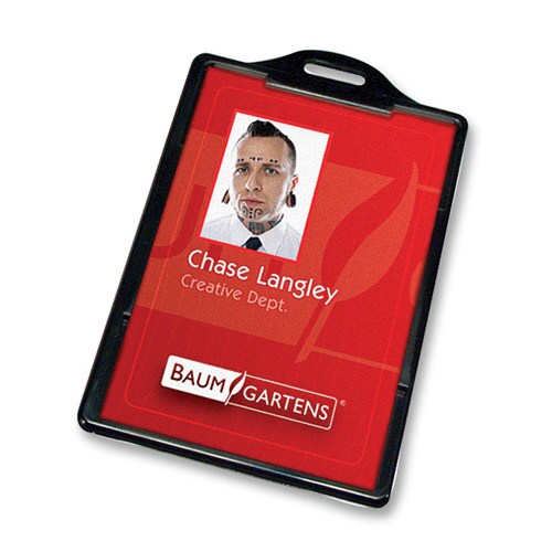 Sicurix Badge/Card Holder, 4 x 2 9/10, Black, 25/Pack