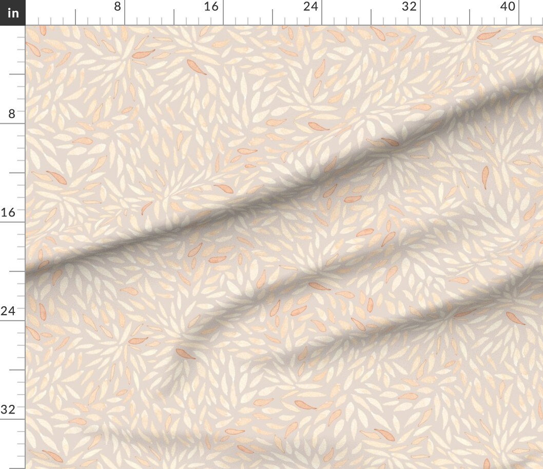 Petal Signature Cotton by the Yard or Fat Quarter Neutral Floral Flower Petals Peach Cream Larger Scale Abstract Botanical Custom Printed Fabric by Spoonflower
