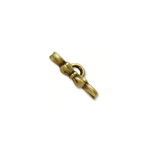 JewelrySupply Toggle Clasp - Bow Bar 17x4mm Pewter Antique Brass Plated (1-Pc)