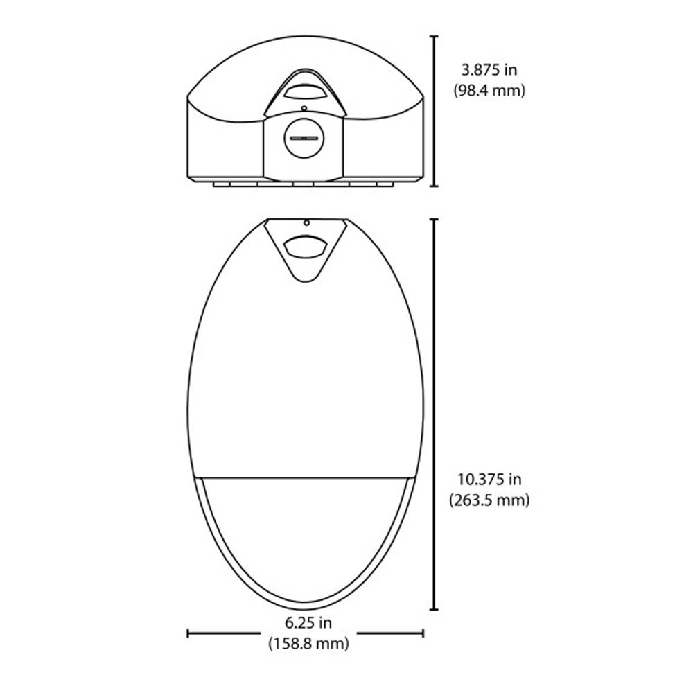 Bronze Outdoor LED Teardrop Emergency Wall Pack with Photocell 2700K