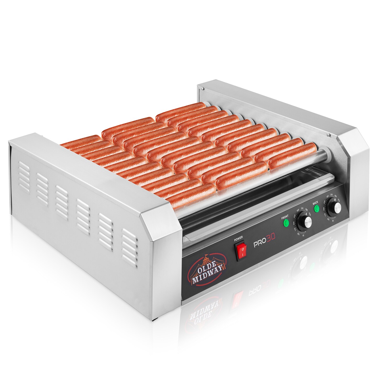 Olde Midway Electric Hot Dog Rollers, Commercial Grade Grill Cooker