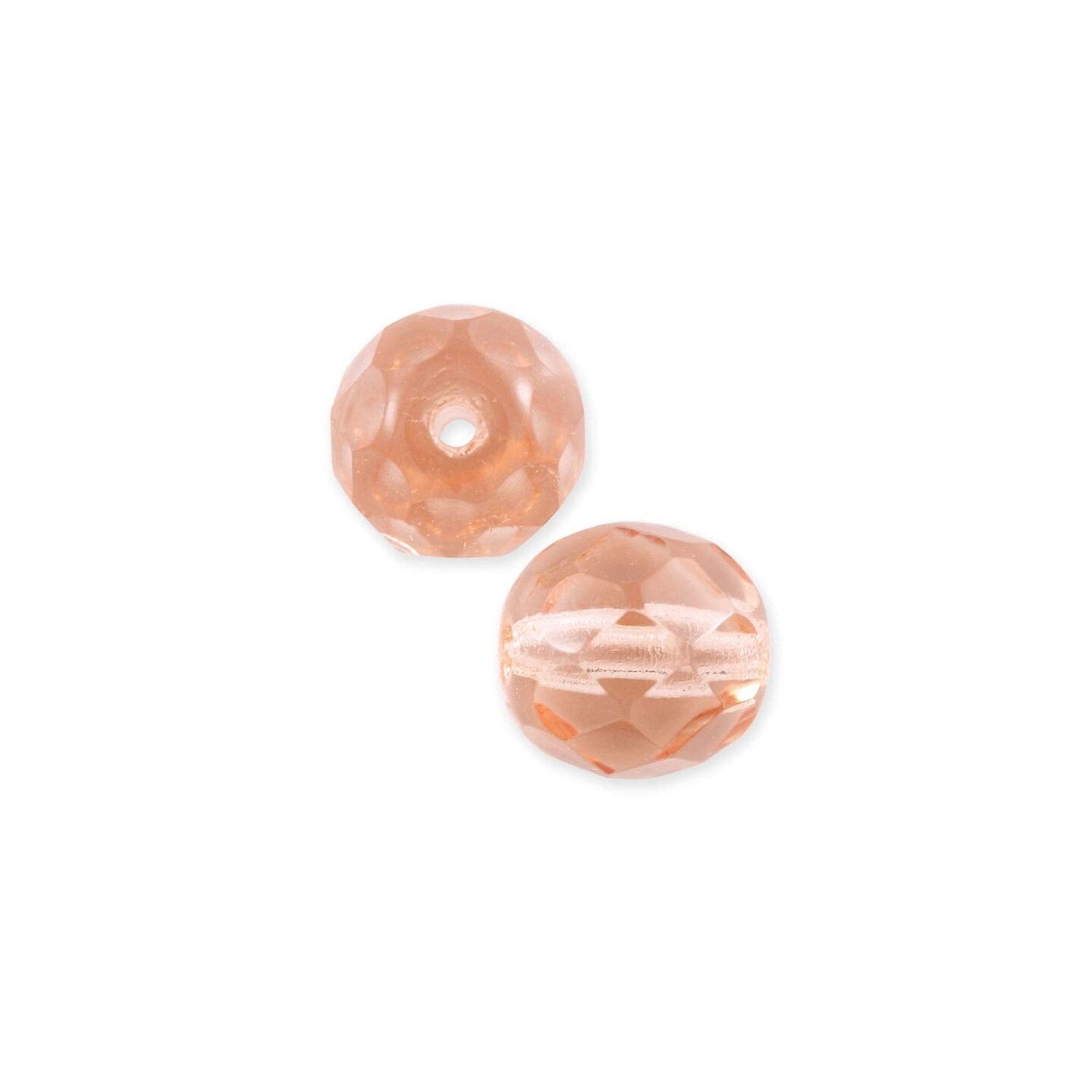 Czech Fire Polished Glass Round Beads 6mm Rose (Package of 25)
