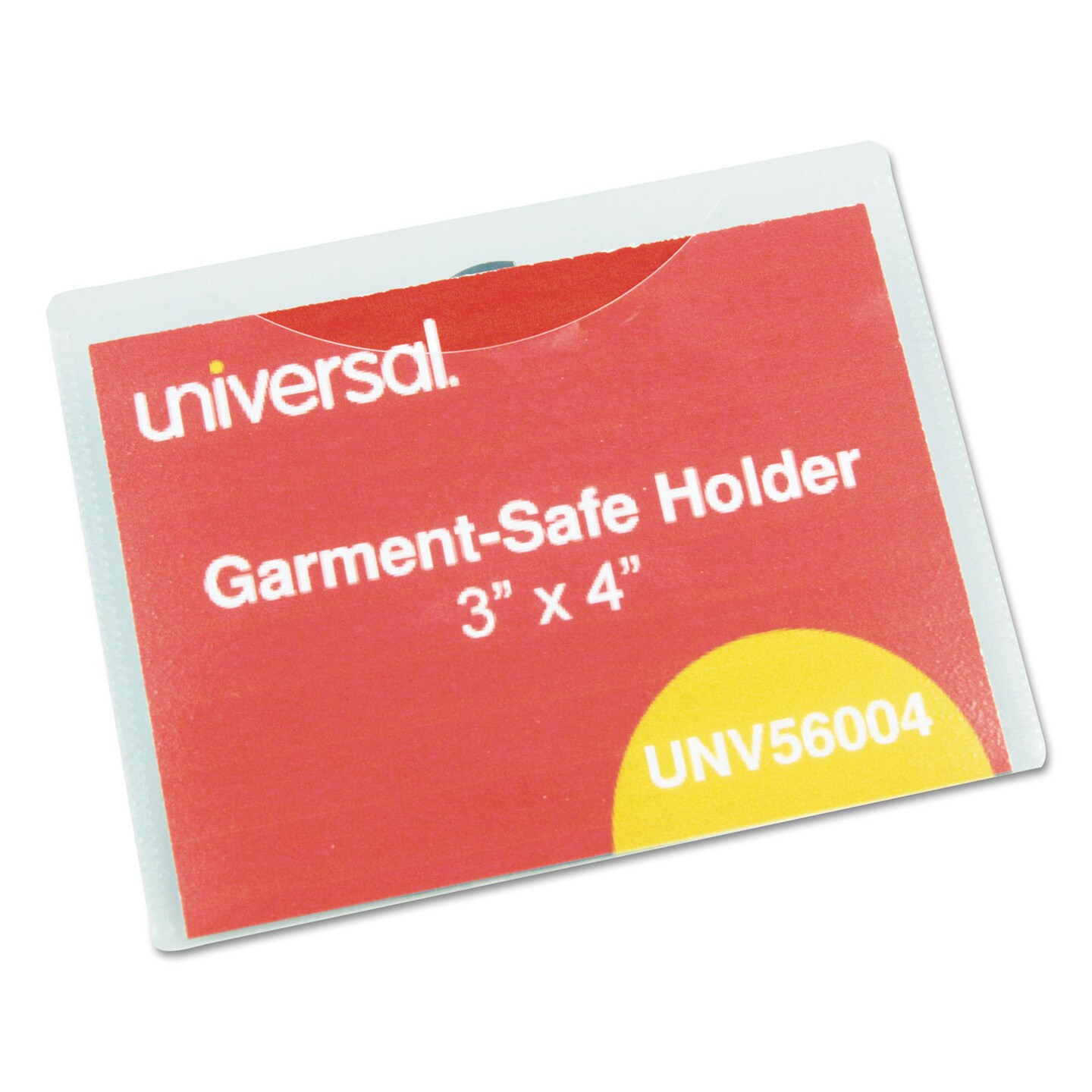 Universal Clear Badge Holders w/Garment-Safe Clips 3 x 4 White Inserts ...