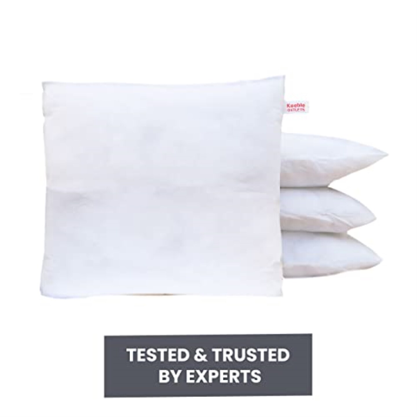Keeble Outlets Throw Pillow Inserts - White, 18 x 18 inches, Set of 4  Indoor Decorative Pillow - Square Pillow Inserts for Couch, Sofa, Bed and Chair