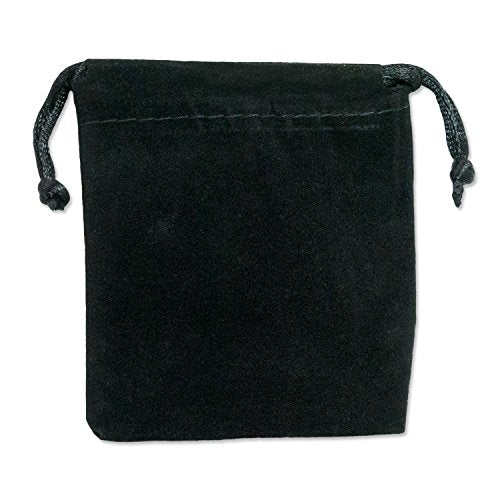 JewelrySupply Velveteen Drawstring Pouch 4x5 Black (Package of 10)