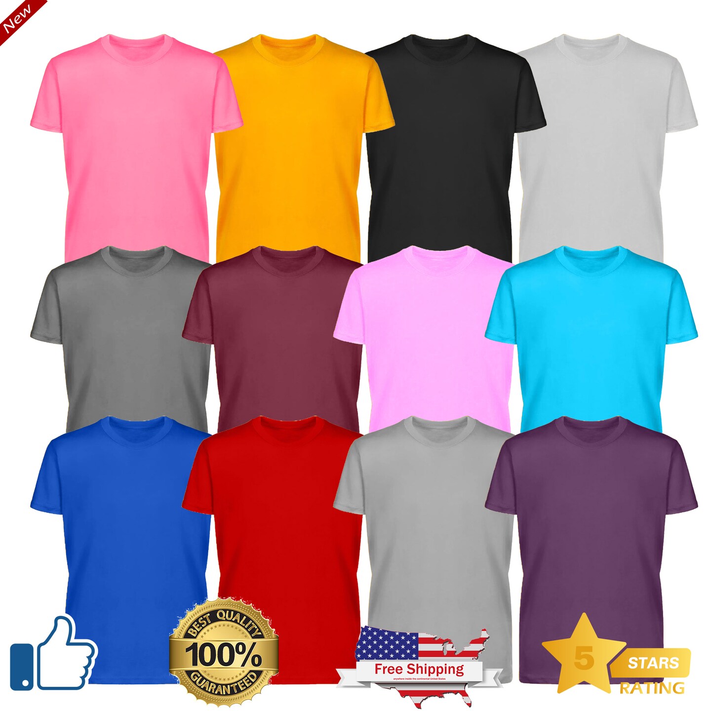 Kids Pack size T-shirts - 100% Cotton Short Sleeve T-shirts, Cool and  Cute T-shirts for Fashion-Forward Kids - Summer Tees, RADYAN