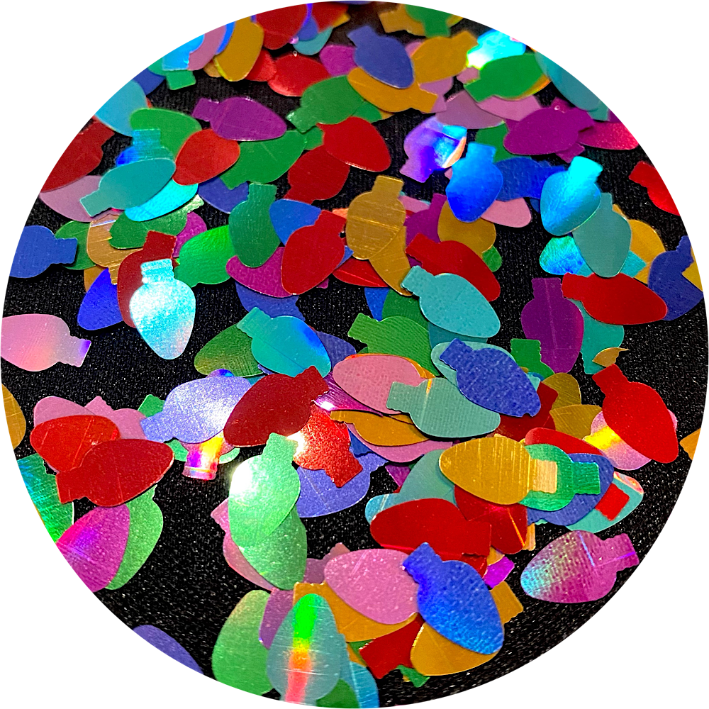 Polyester Glitter - Christmas Bulbs Glitter Shapes by Glitter Heart Co.™