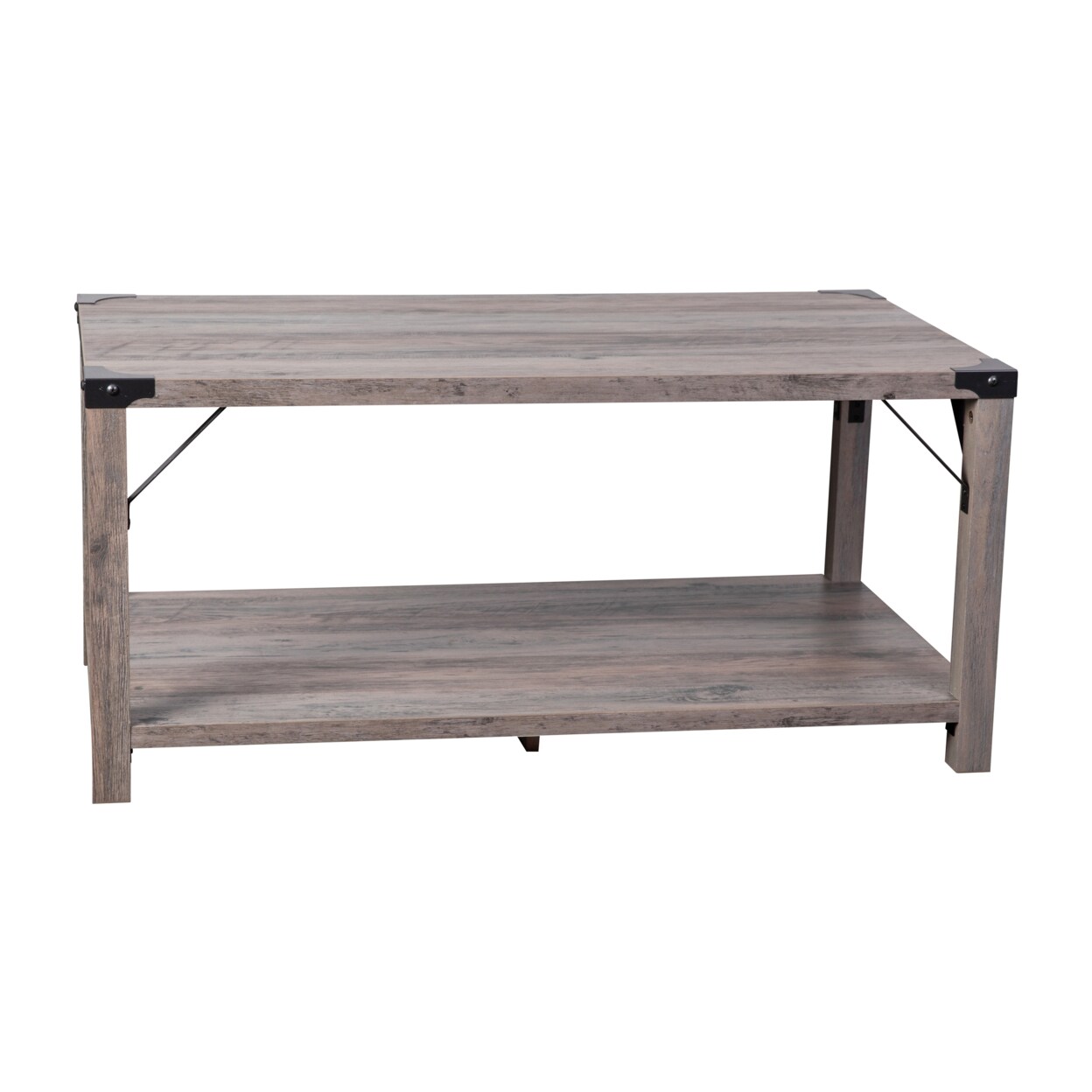 Flash Furniture Gray Wash 2 Tier Coffee Table