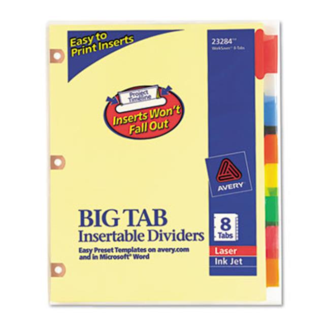 Avery Products Corporation 23284 WorkSaver Big Tab Insertable Divider 8 ...