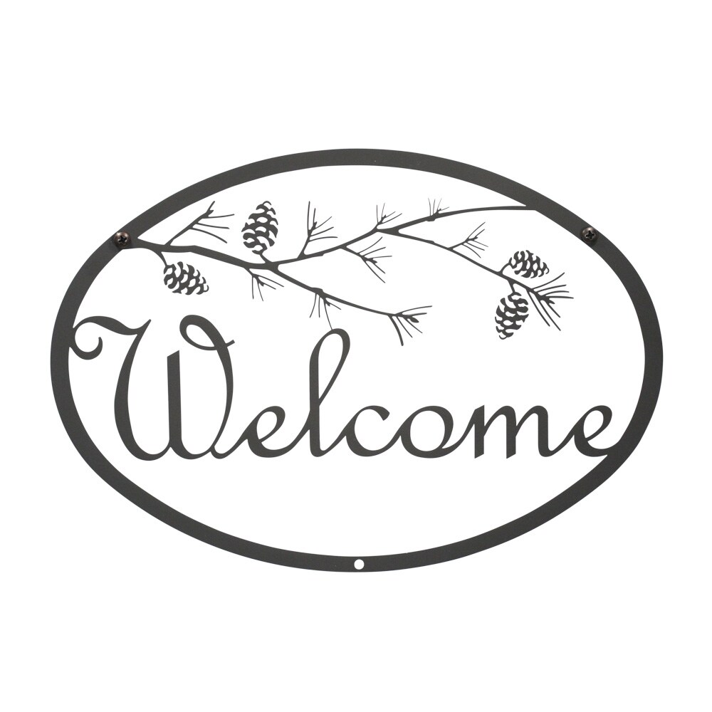 Village Wrought Iron Pinecone - Welcome Sign