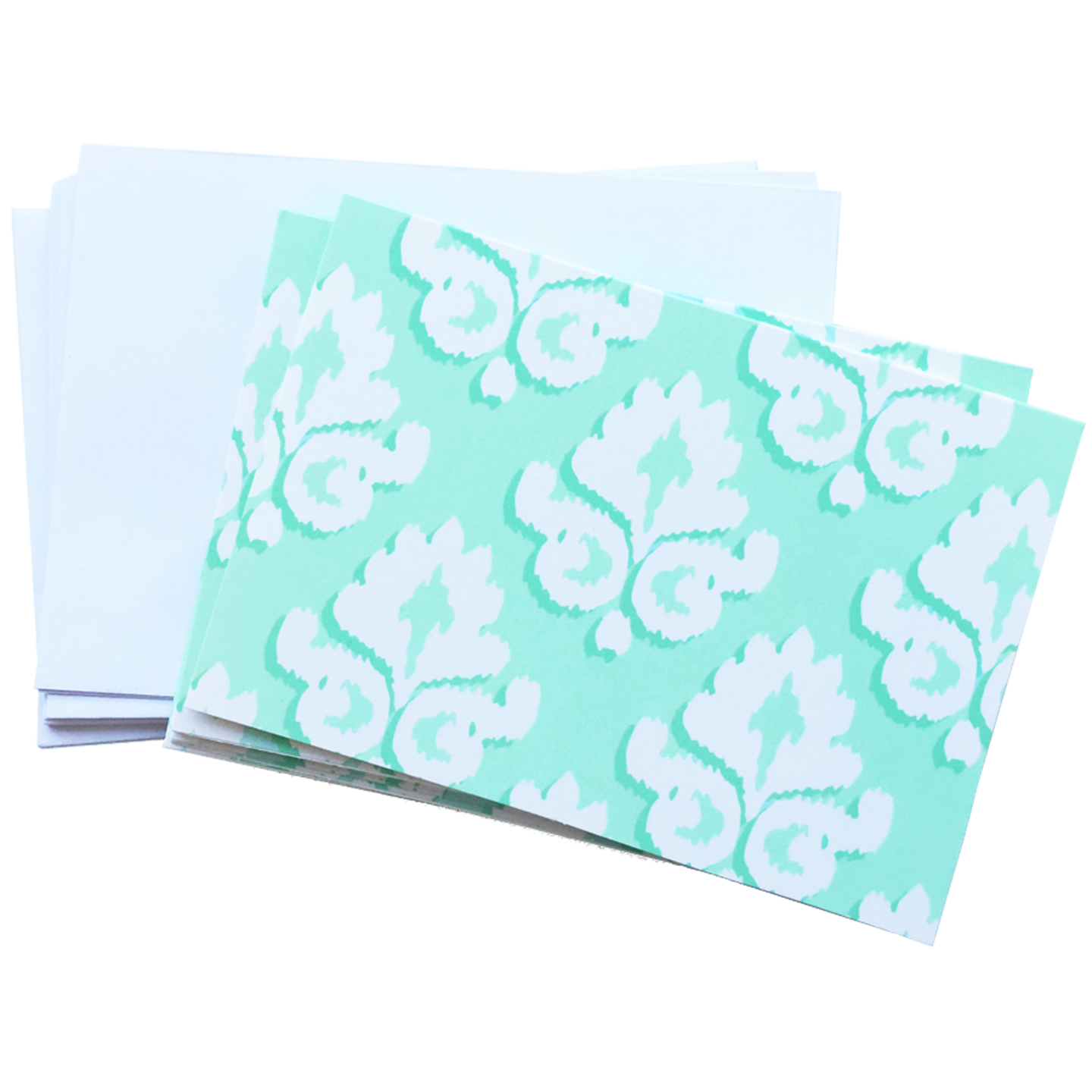 bloom daily planners Card Set, Blank Mint Damask