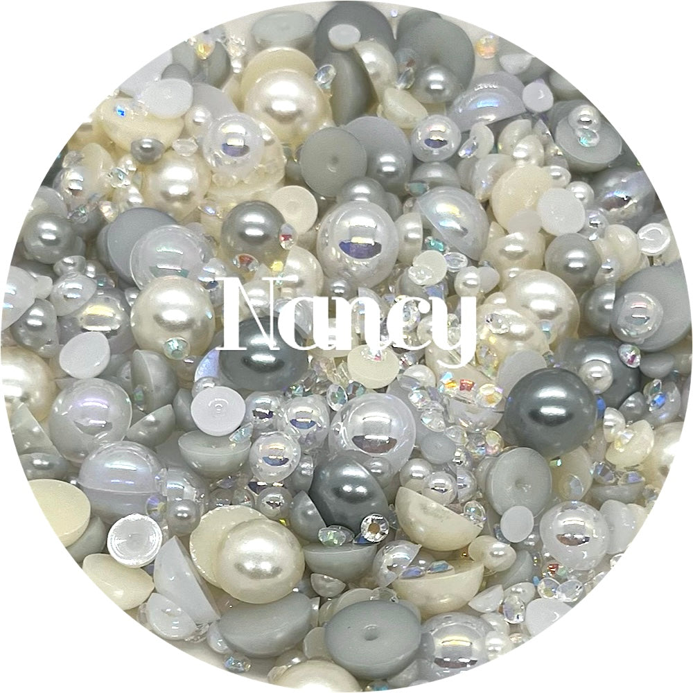 Flatback Pearl & Rhinestone Mix - Nancy by Glitter Heart Co.™