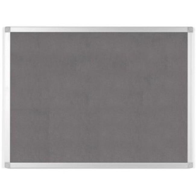 Bi-Silque  24 x 36 in. Aluminum Frame MasterVision Ayda Felt Bulletin Board, Gray