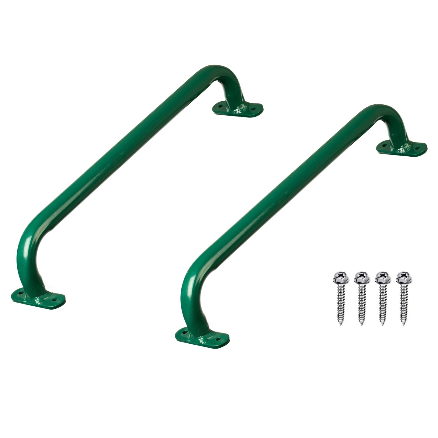 Green Metal Safety Grab Handles Set, Kids Outdoor Play House Hand Grip Bars for Jungle Gym Playground Set Accessory