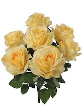 Sunny Yellow Silk Rose Bush - Lifelike Faux Flowers for Elegant Home Decor, Weddings, and Events - Add a Burst of Color with Top-Quality Artificial Blooms
