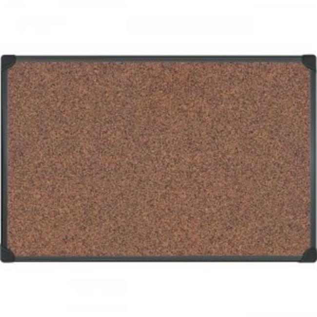 Bi-Silque 36 x 48 in. Plastic Frame MasterVision Tech-Cork Bulletin Board,Black