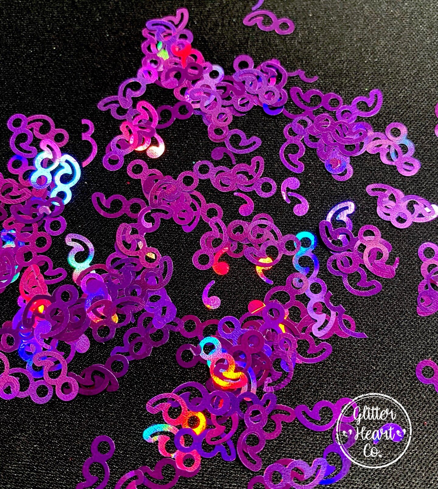 Polyester Glitter - Semicolon Glitter Shape by Glitter Heart Co.&#x2122;