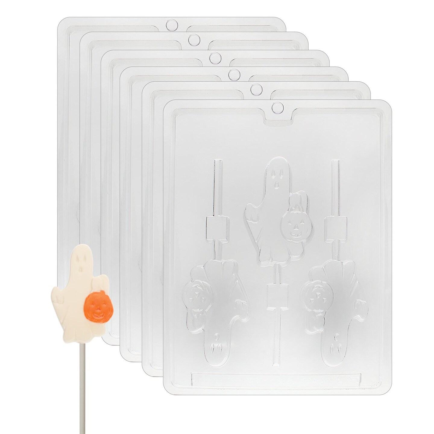 Chocolate Mold Ghost Holding Pumpkin