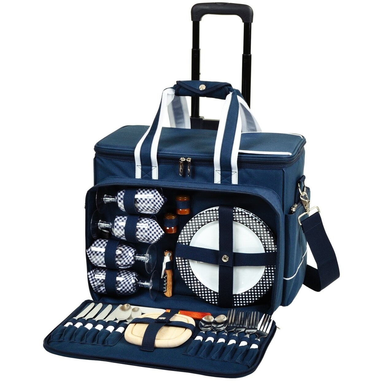 Picnic at Ascot Picnic Cooler with Service for 4 on Wheels (259)